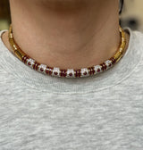 Sendon Gold Diamond Ruby Collar Necklace