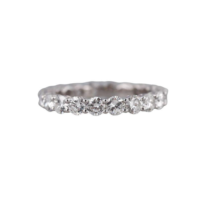 Platinum 2.84ctw Diamond Eternity Wedding Band Ring