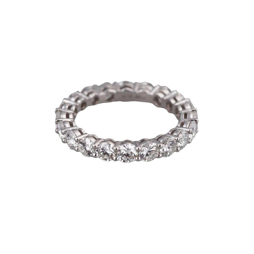 Platinum 2.84ctw Diamond Eternity Wedding Band Ring