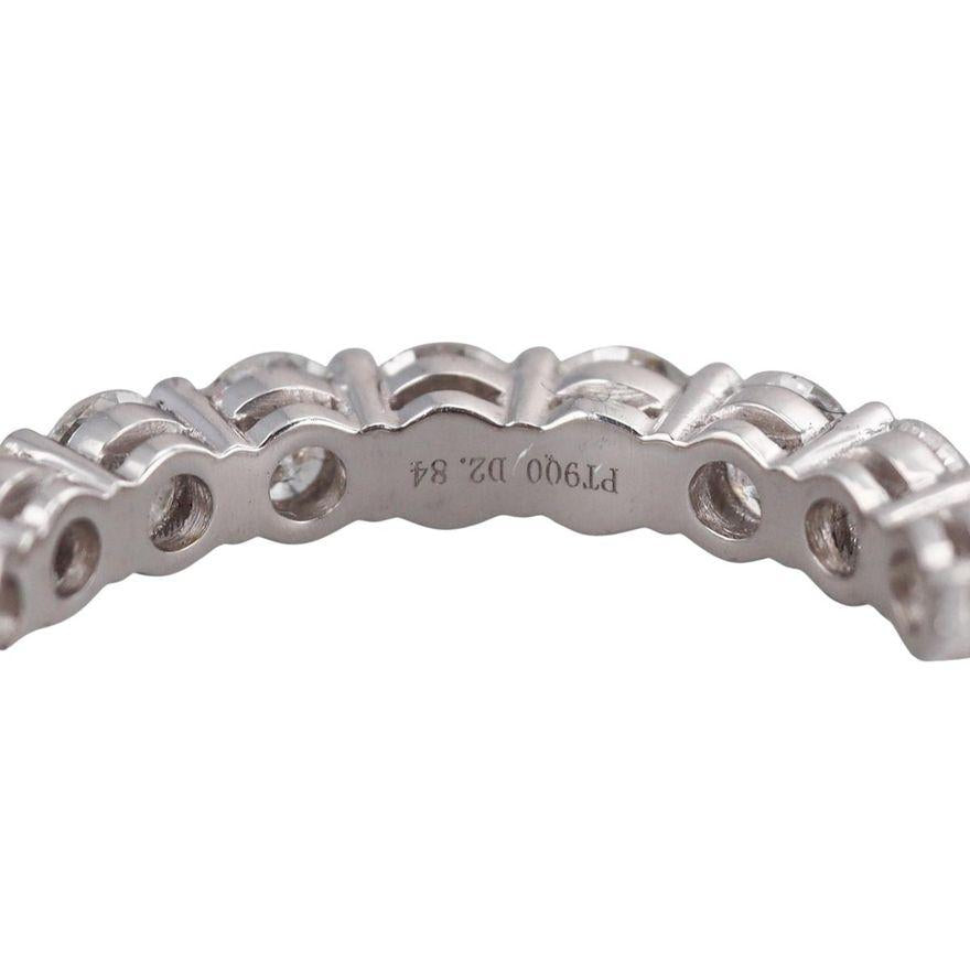 Platinum 2.84ctw Diamond Eternity Wedding Band Ring