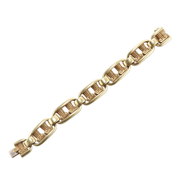 Kieselstein Cord Gold Pompeii Column Link Bracelet