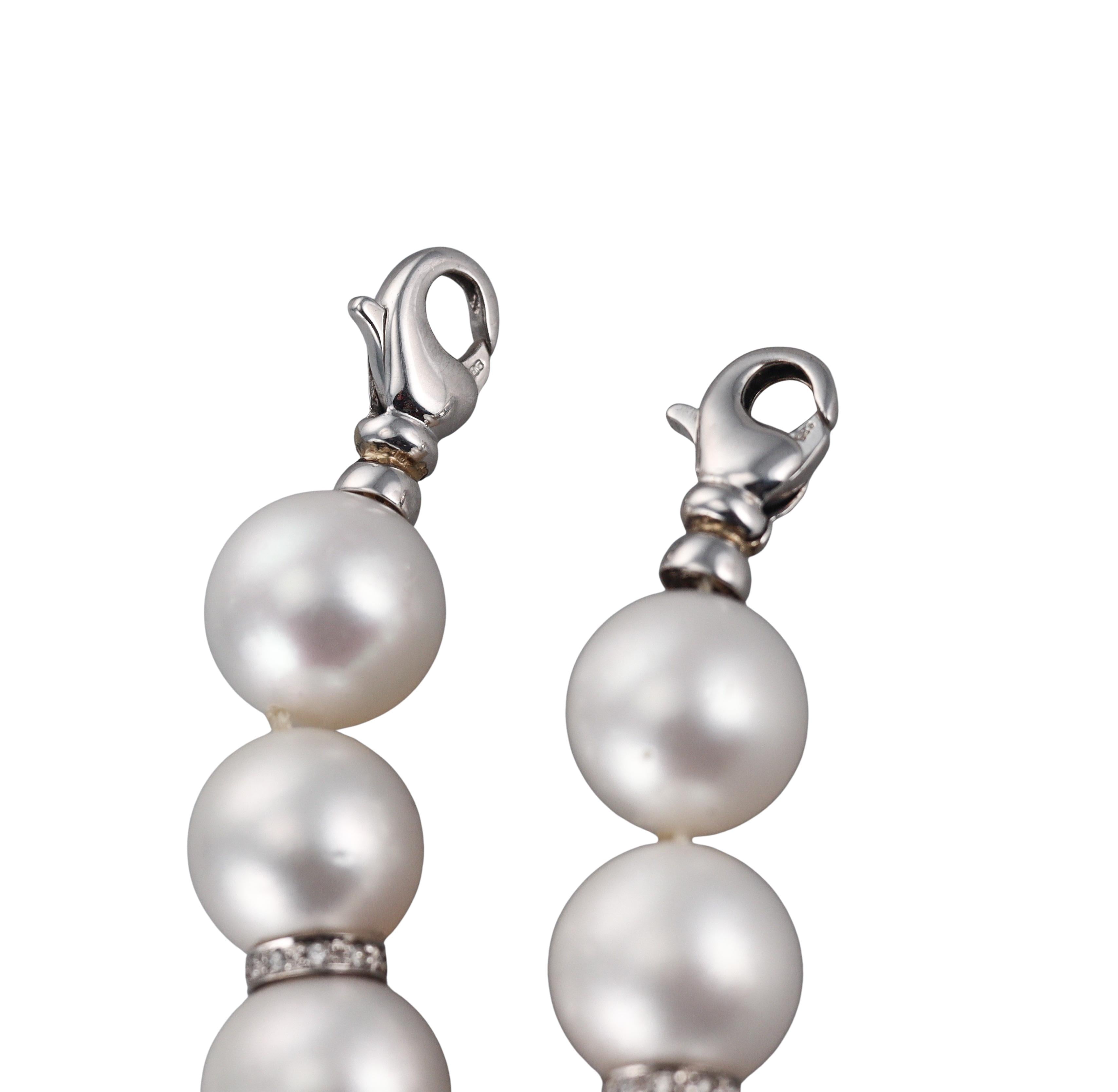 Gold South Sea Pearl Diamond Bracelet Set