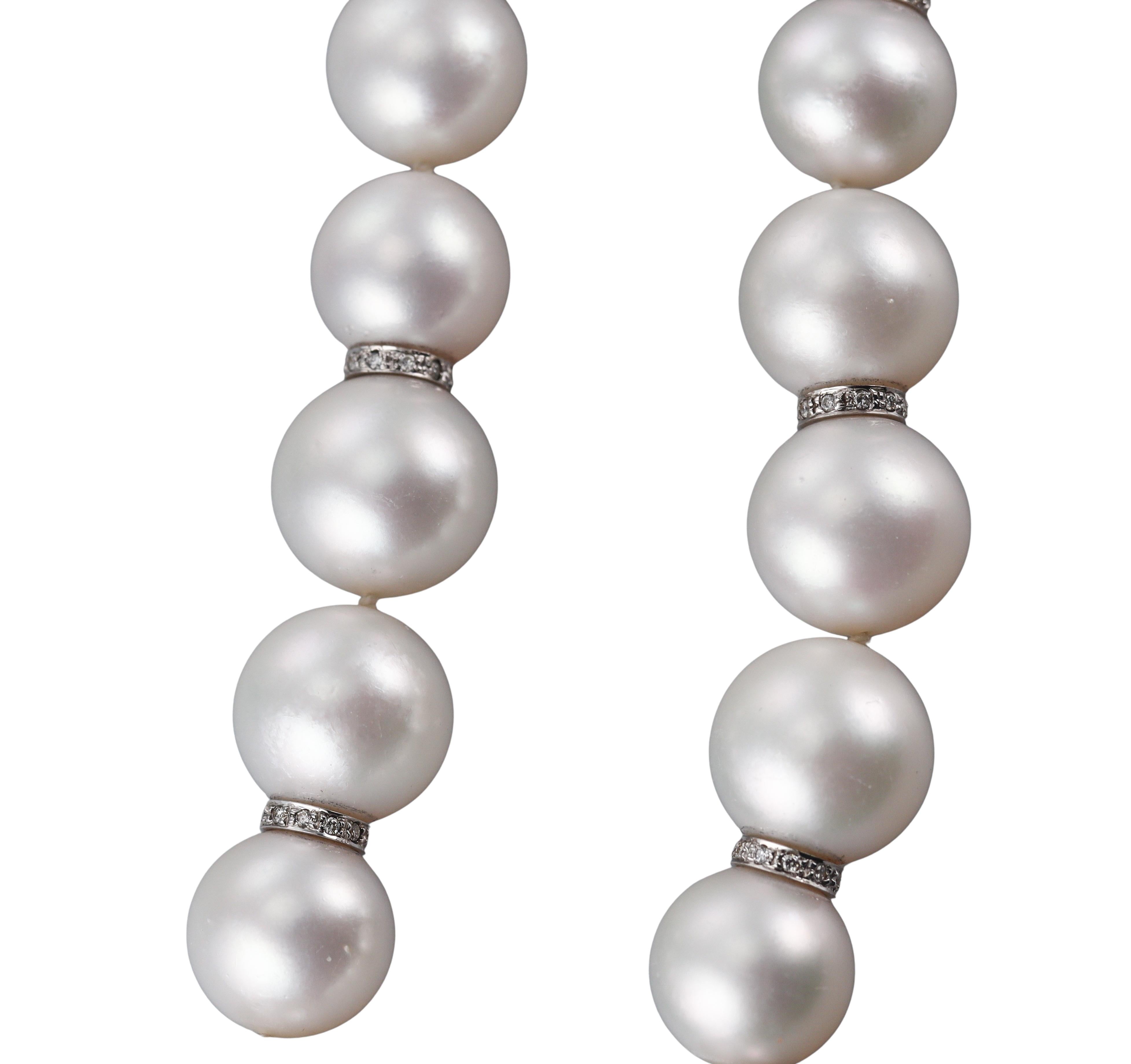 Gold South Sea Pearl Diamond Bracelet Set