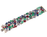 Seaman Schepps Garden Tutti Frutti Diamond Emerald Sapphire Ruby Bracelet