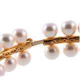 Assael Forever Pearl Diamond Gold Bangle Bracelet