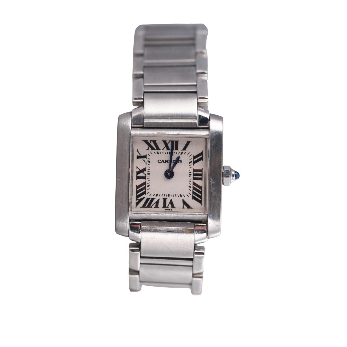 Cartier Tank Francaise Stainless Steel Quartz Ladies Watch 2300