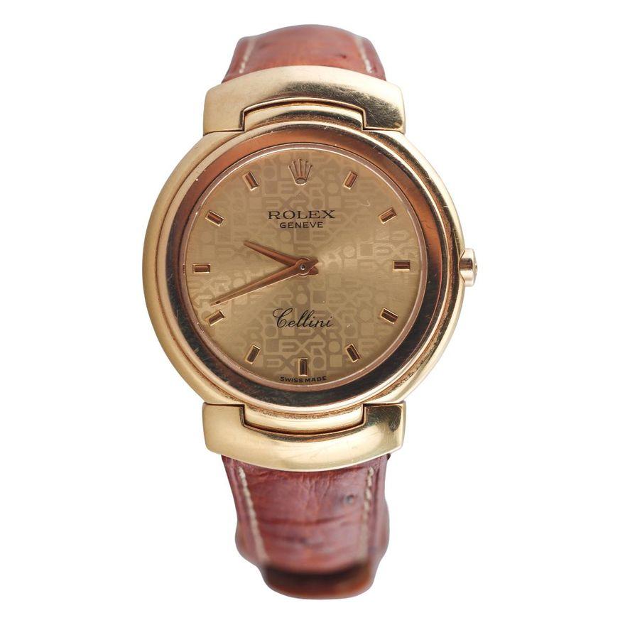 Rolex Cellini 18k Gold Champagne Dial 33mm Watch 6622/8