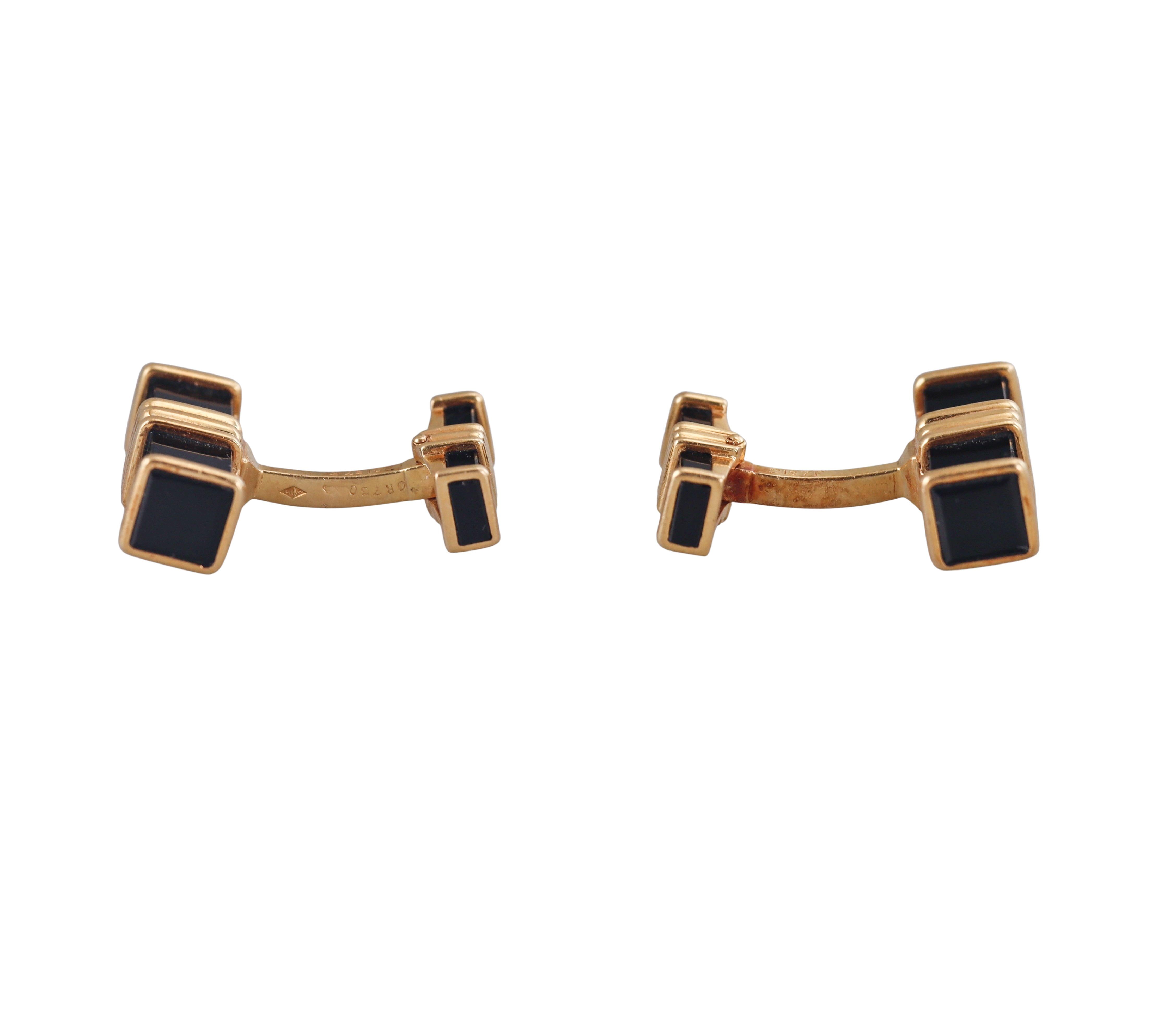 Chaumet Gold Onyx Cufflinks