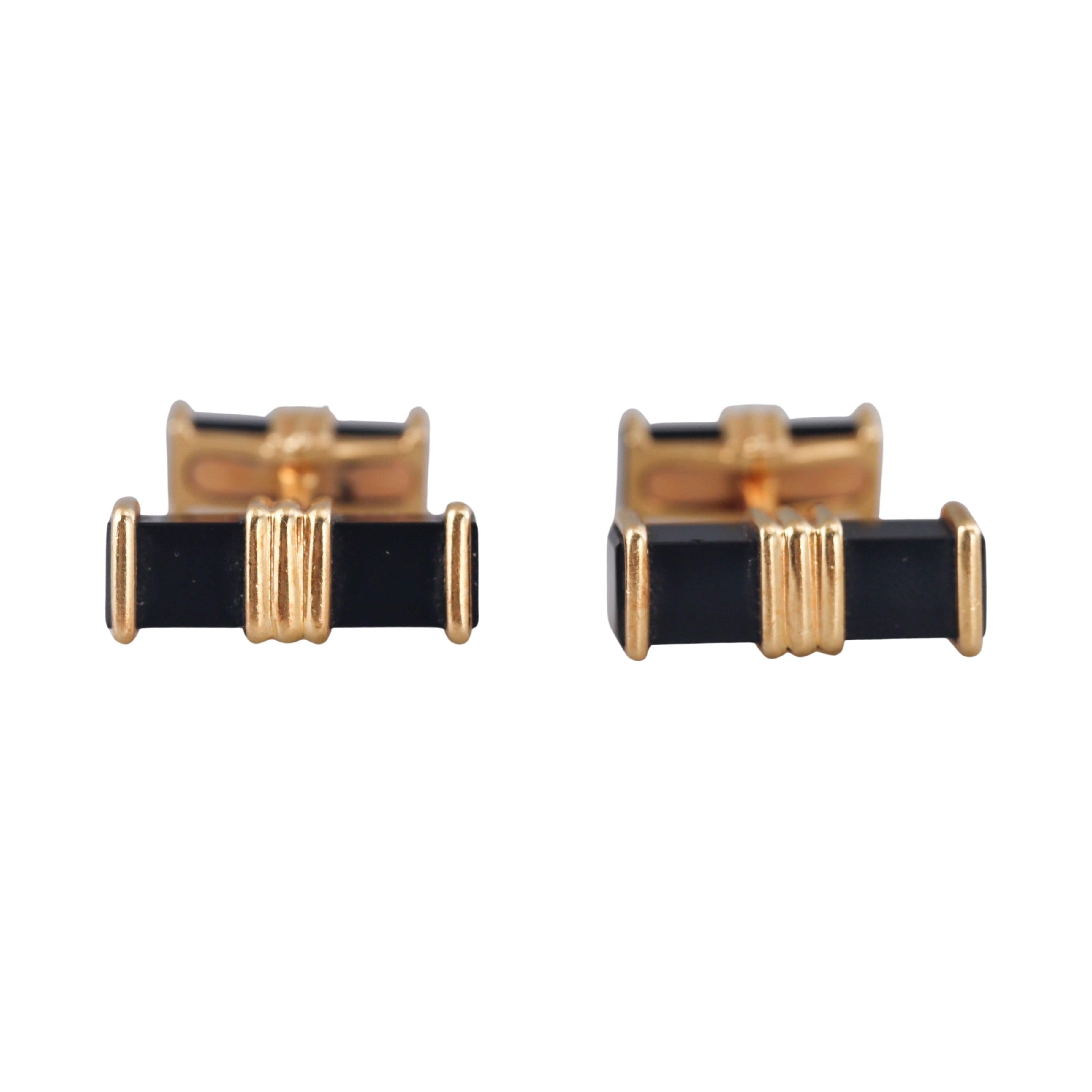 Chaumet Gold Onyx Cufflinks