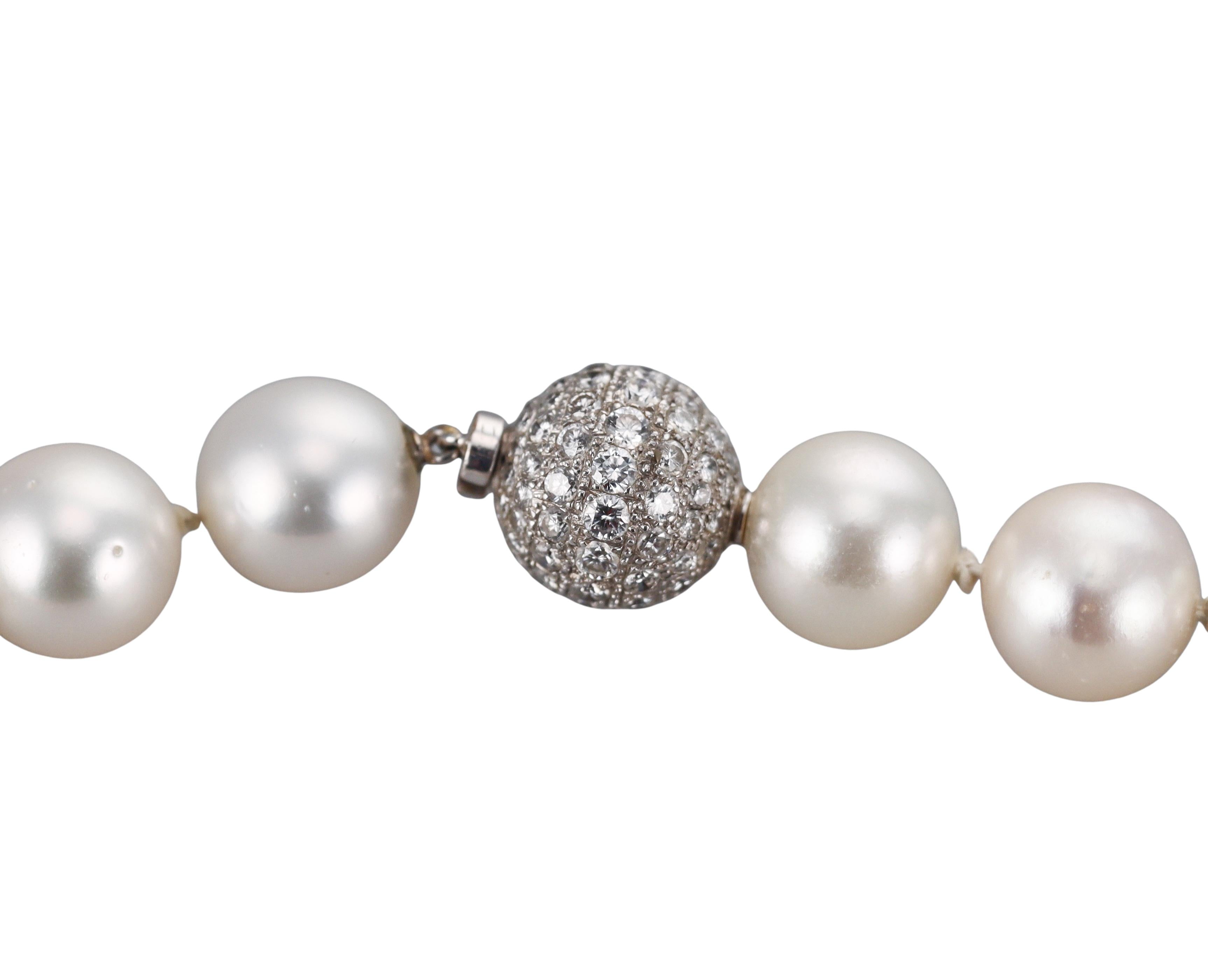 Gold South Sea Pearl Diamond Necklace