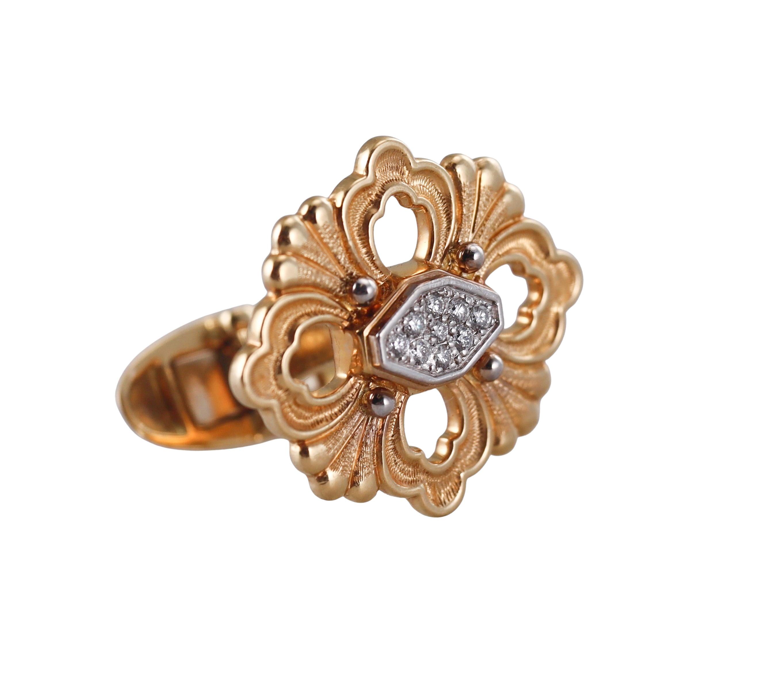 Buccellati Opera Gold Diamond Cufflinks