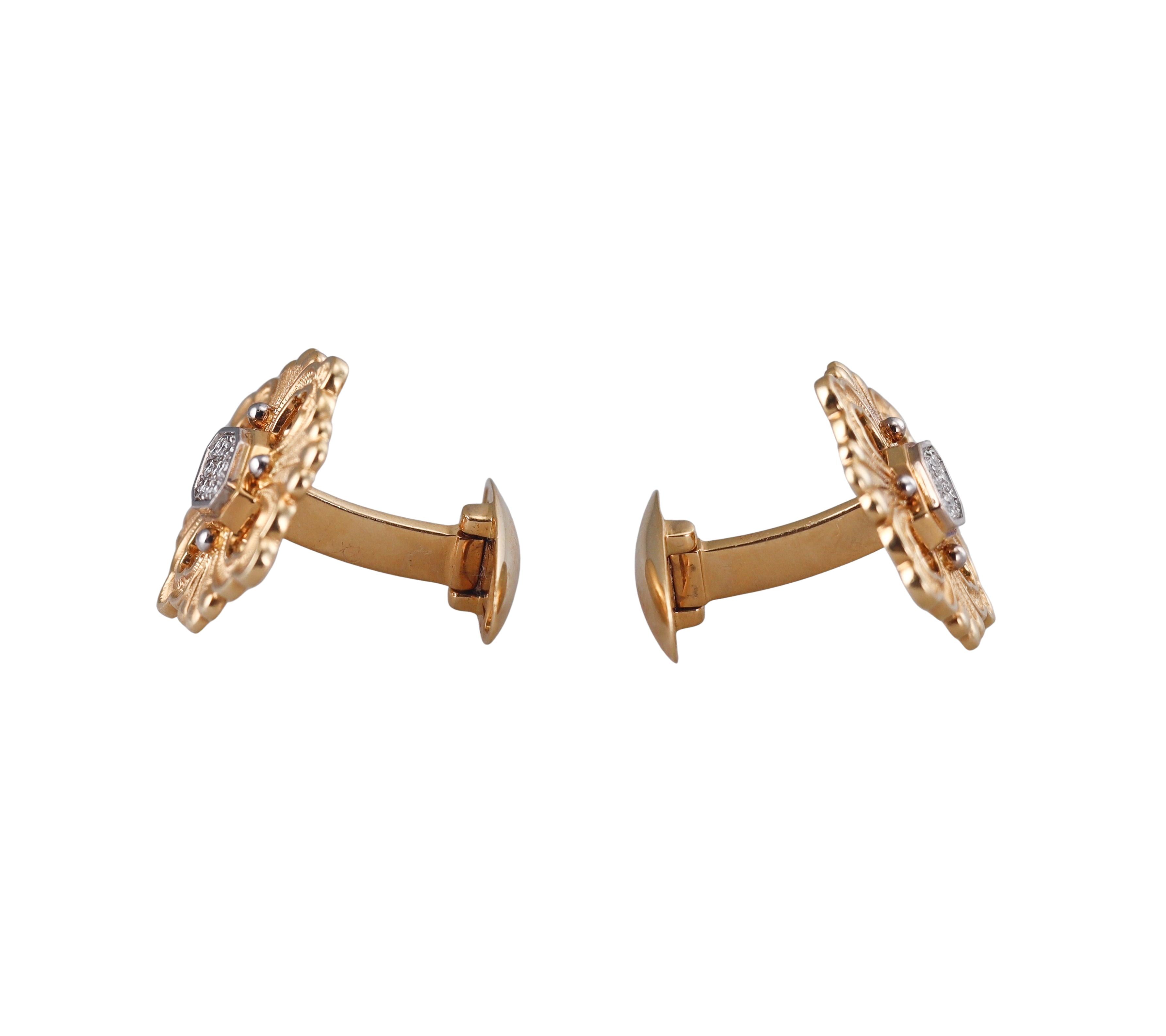 Buccellati Opera Gold Diamond Cufflinks