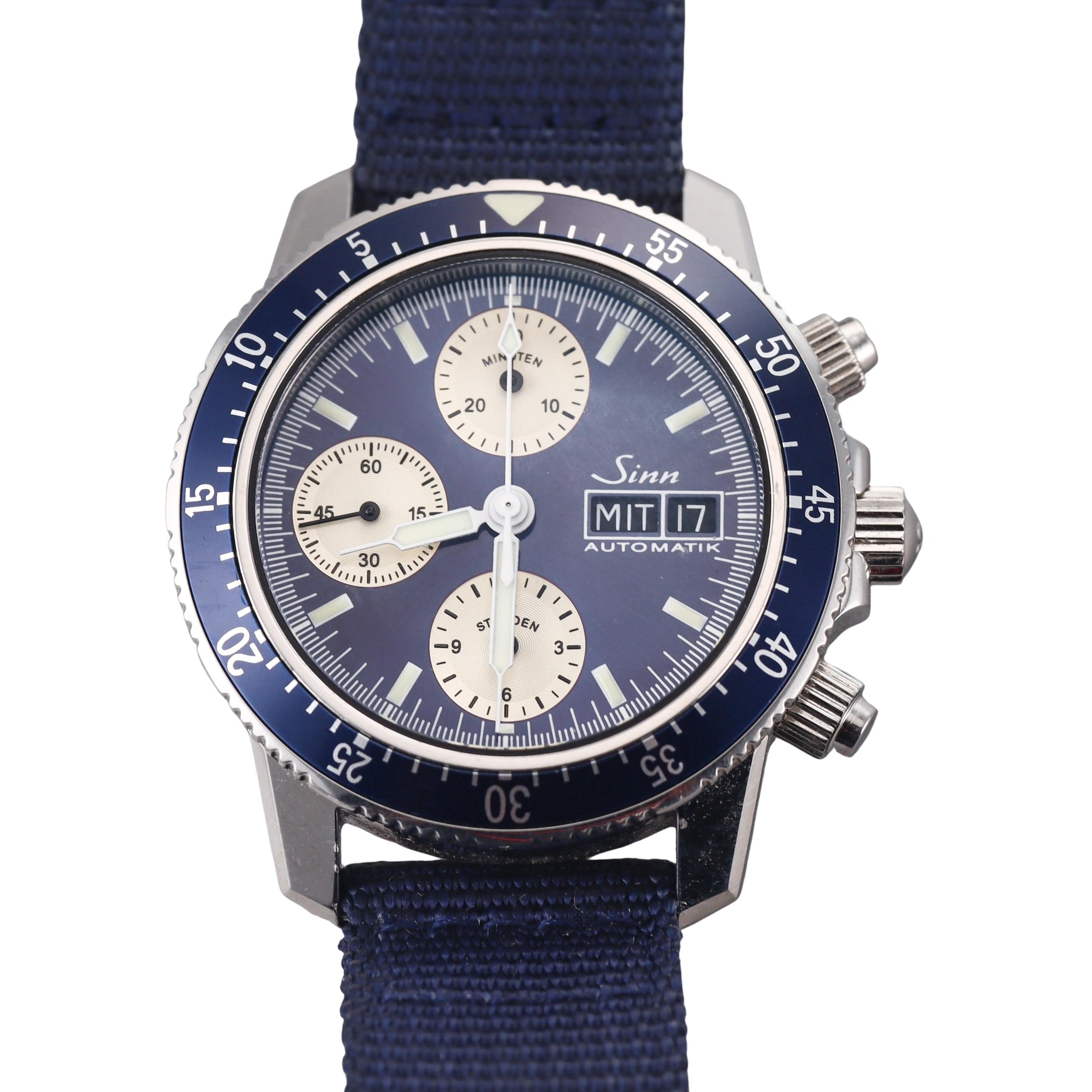 Sinn 103 A SA B Limited Edition Blue Chronograph Classic Pilot Watch