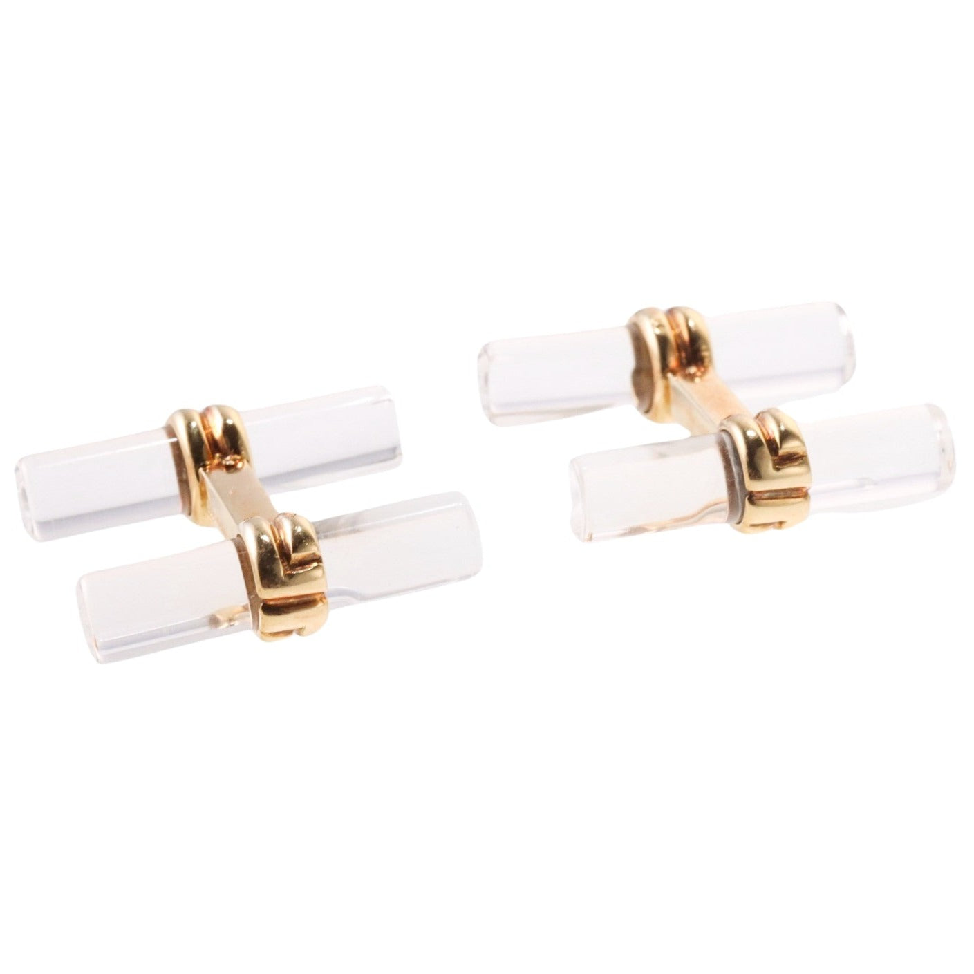Boucheron Paris Gold Crystal Bar Cufflinks