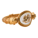 Lalaounis Frosted Rock Crystal Diamond Lion Chimera Gold Bracelet
