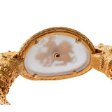 Lalaounis Frosted Rock Crystal Diamond Lion Chimera Gold Bracelet