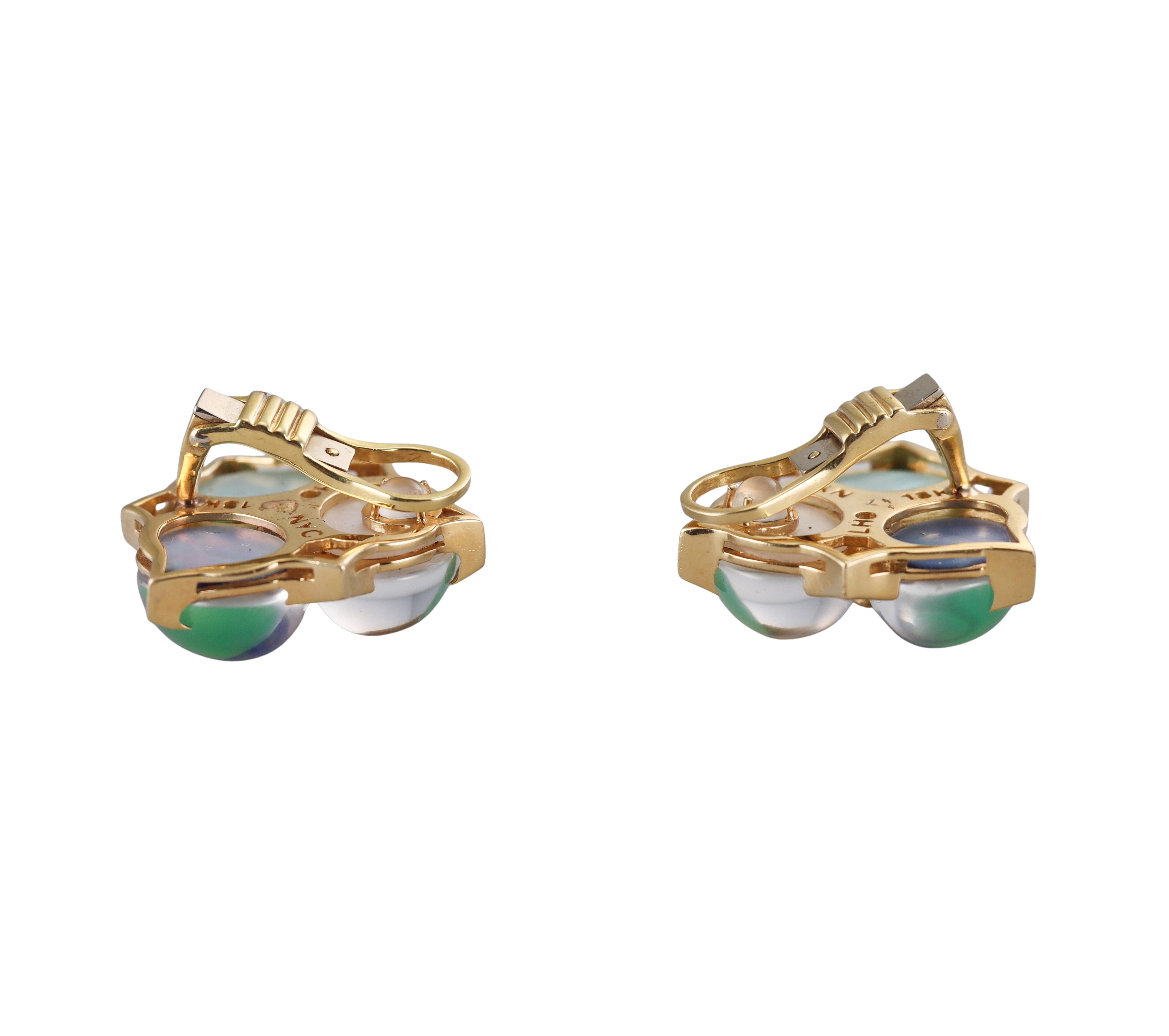 Logan Hollowell Diamond Gemstone Gold Earrings