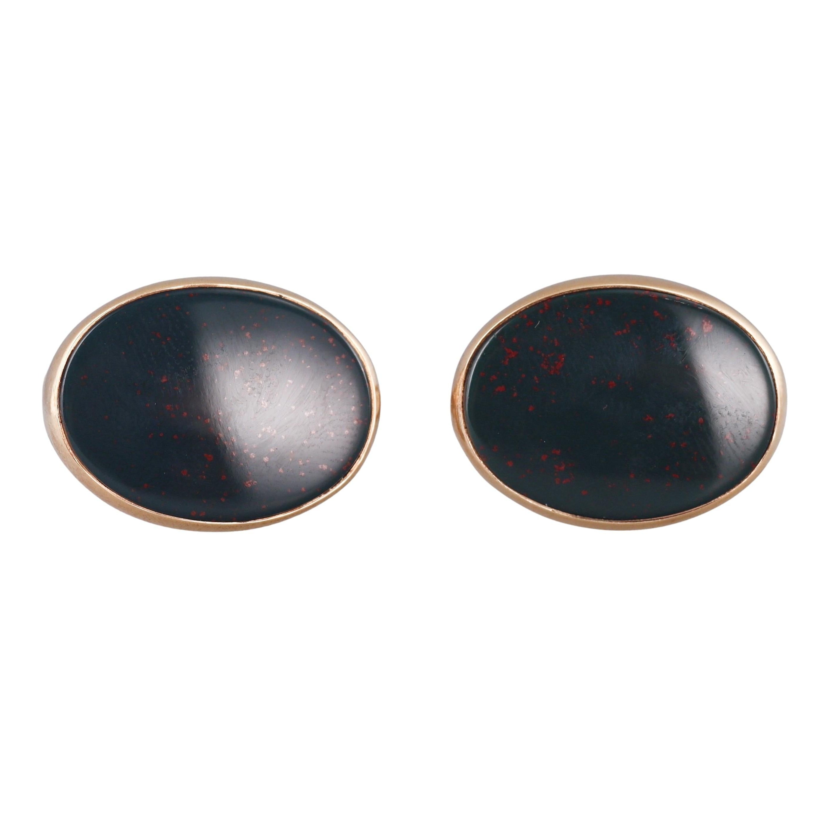 Tiffany & Co Vintage Gold Bloodstone Cufflinks