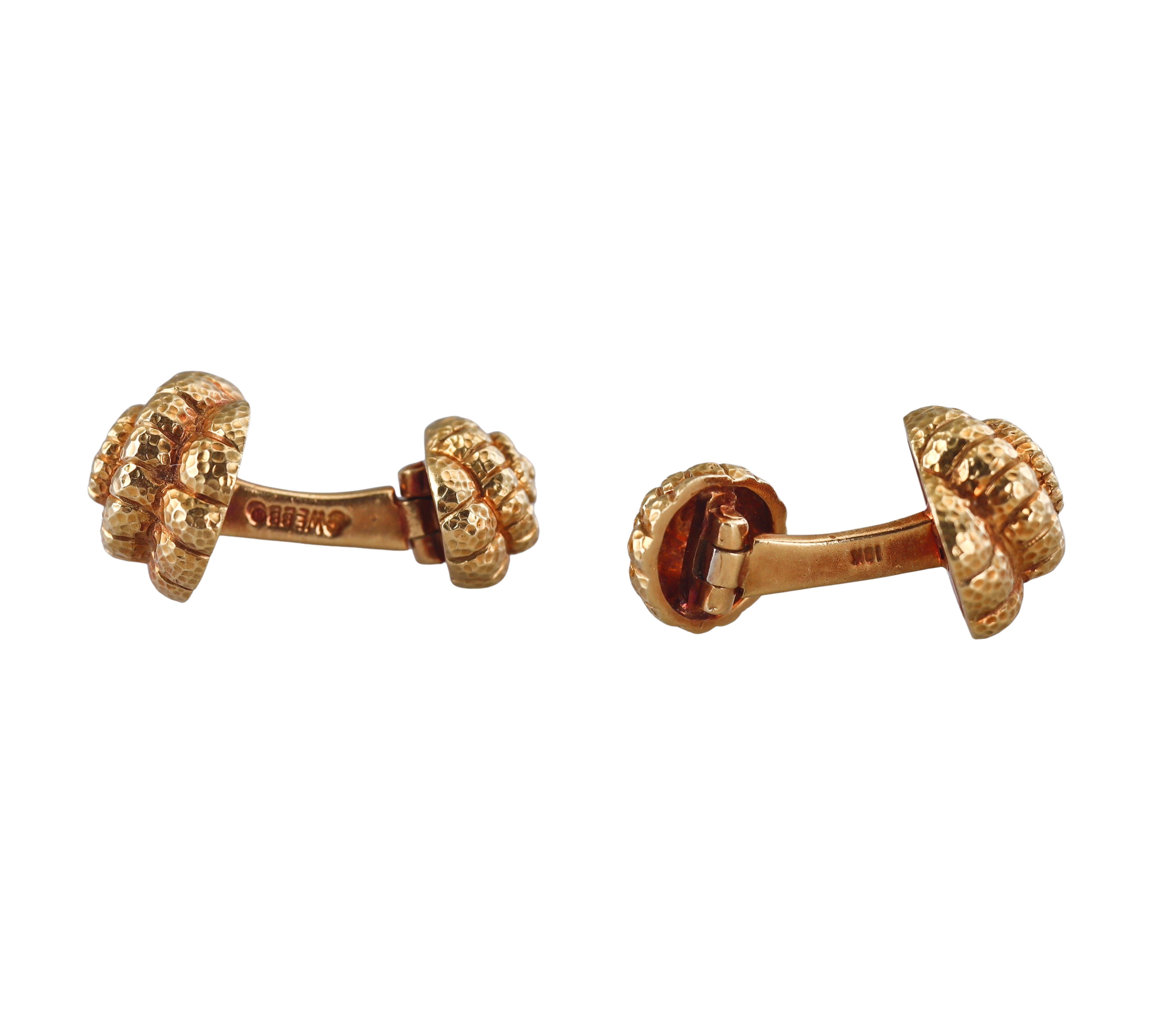 David Webb Nautilus Gold Swirl Motif Cufflinks