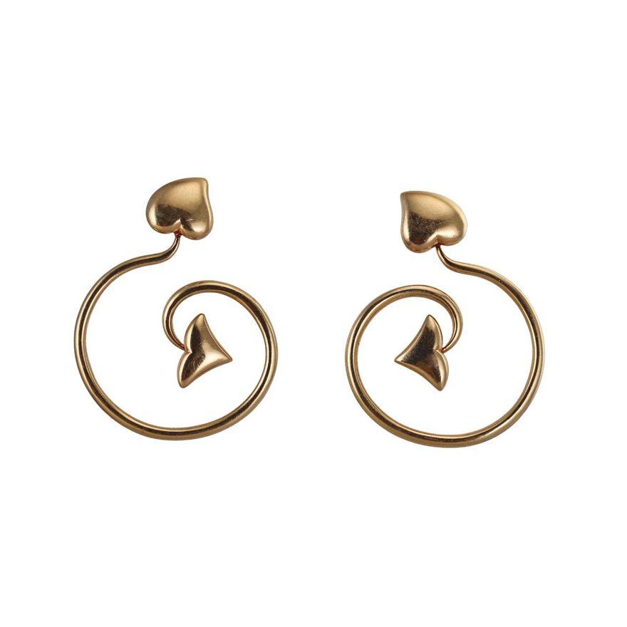 Christian Dior Gold Arrow Swirl Earrings