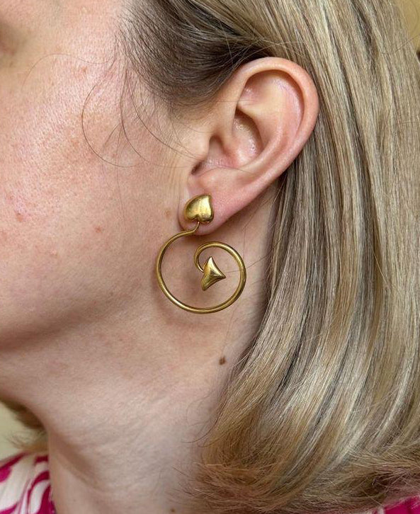 Christian Dior Gold Arrow Swirl Earrings