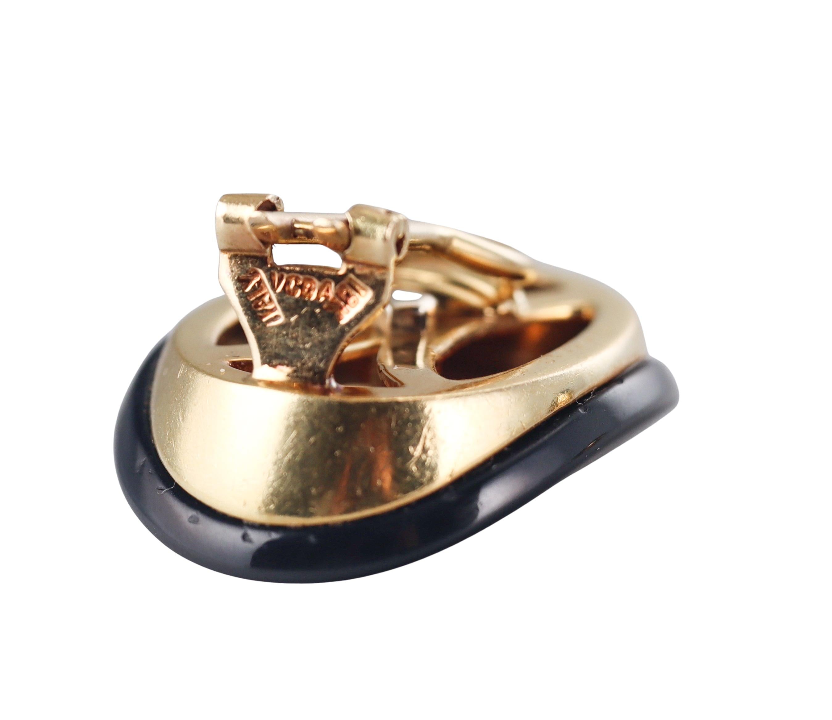 Van Cleef & Arpels 1960s Diamond Onyx Gold Earrings