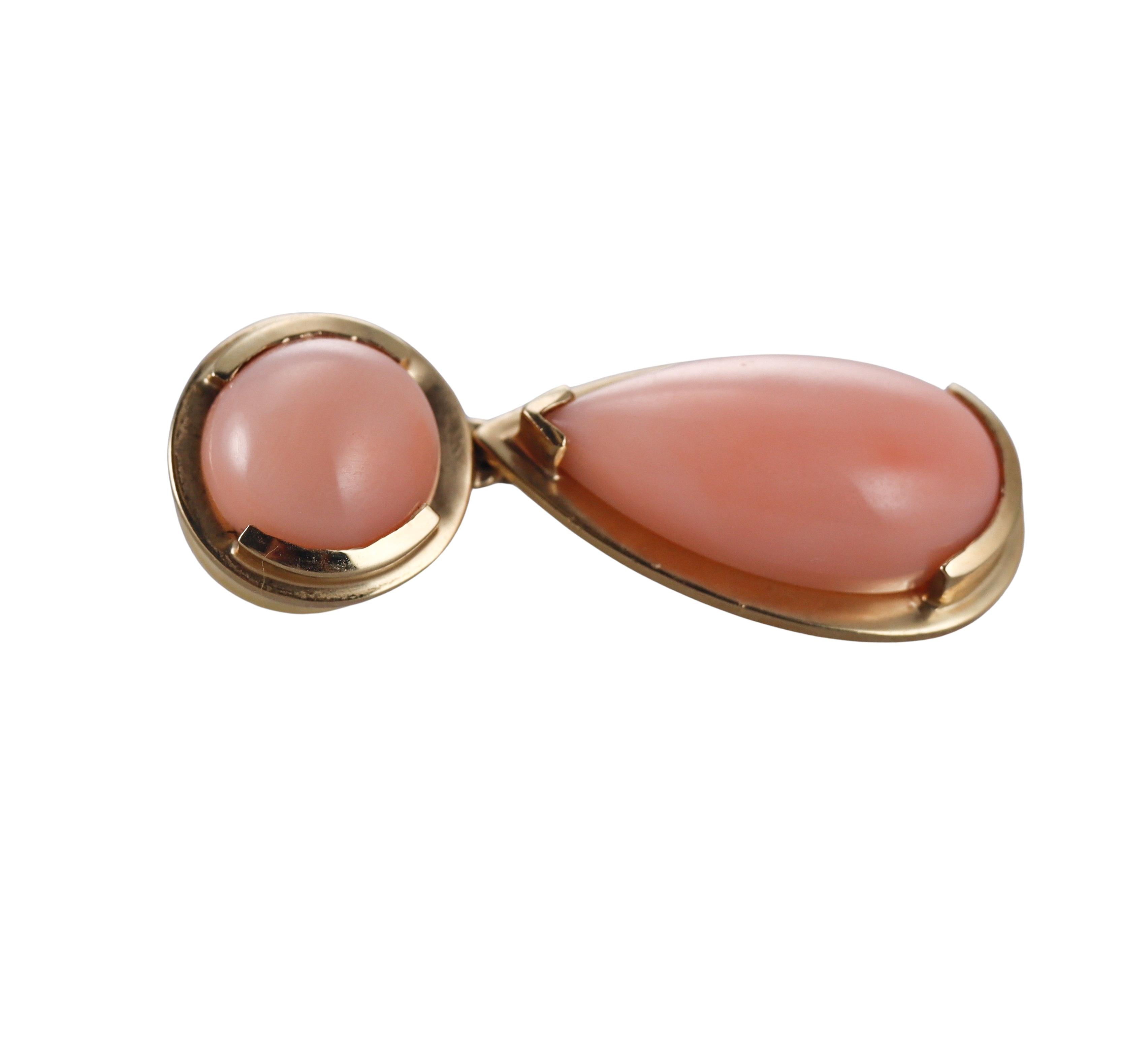 Hubert Coral Gold Drop Earirngs