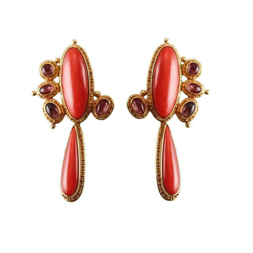 Luna Felix Gold Tourmaline Coral Night & Day Earrings