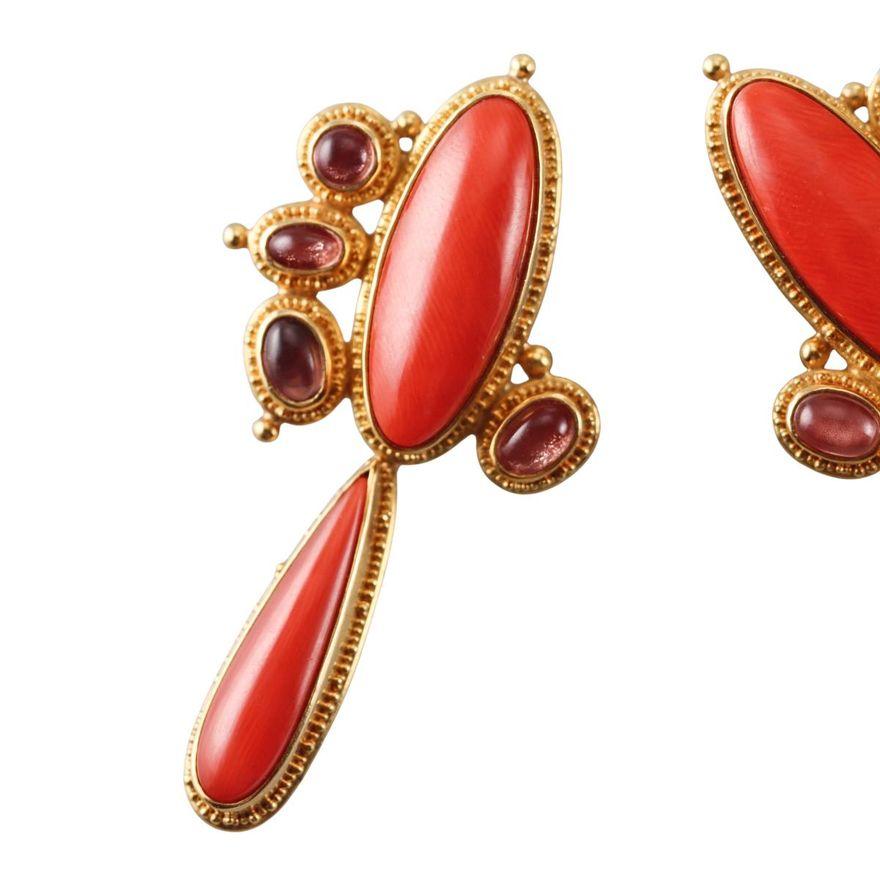 Luna Felix Gold Tourmaline Coral Night & Day Earrings