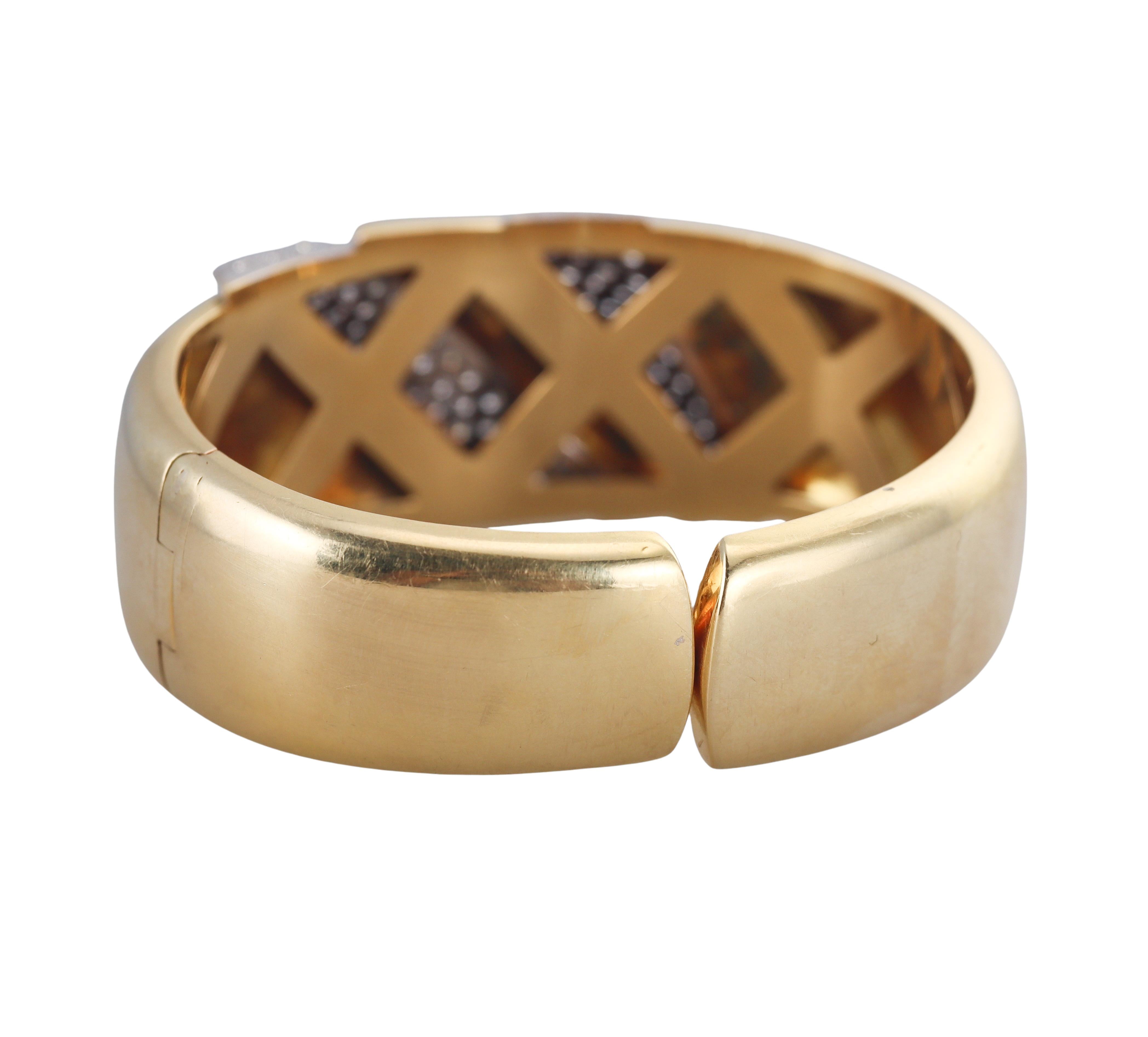 1980s Diamond Gold Bangle Bracelet