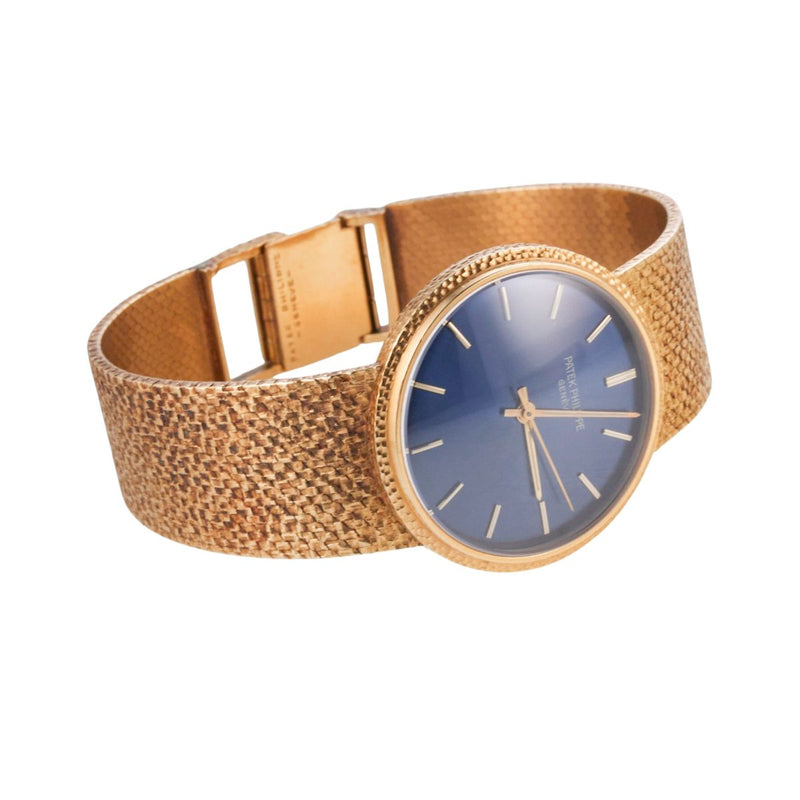 Patek Philippe Calatrava 18k Gold Blue Dial Watch 3563/2