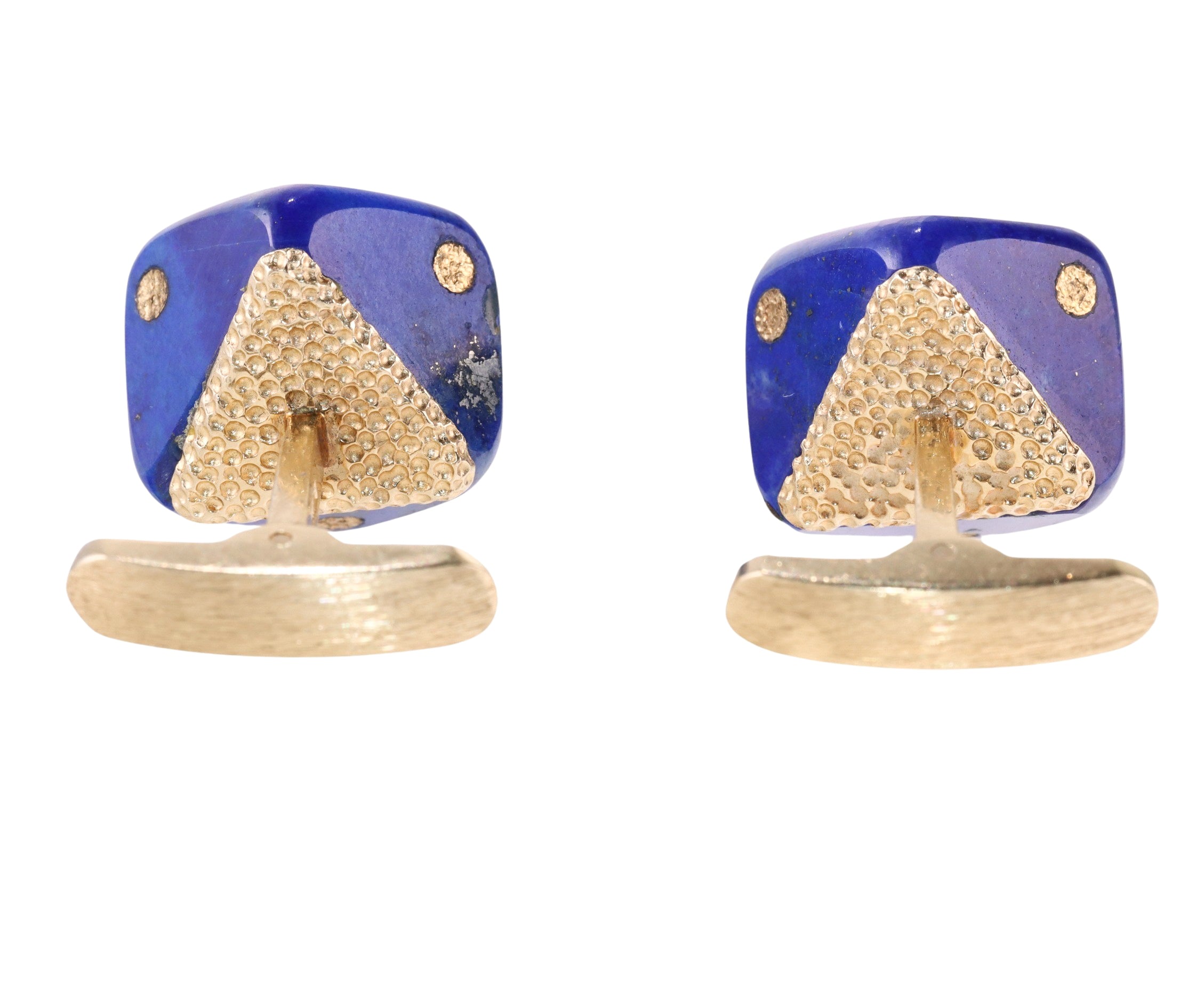1970s Gold Lapis Dice Cufflinks