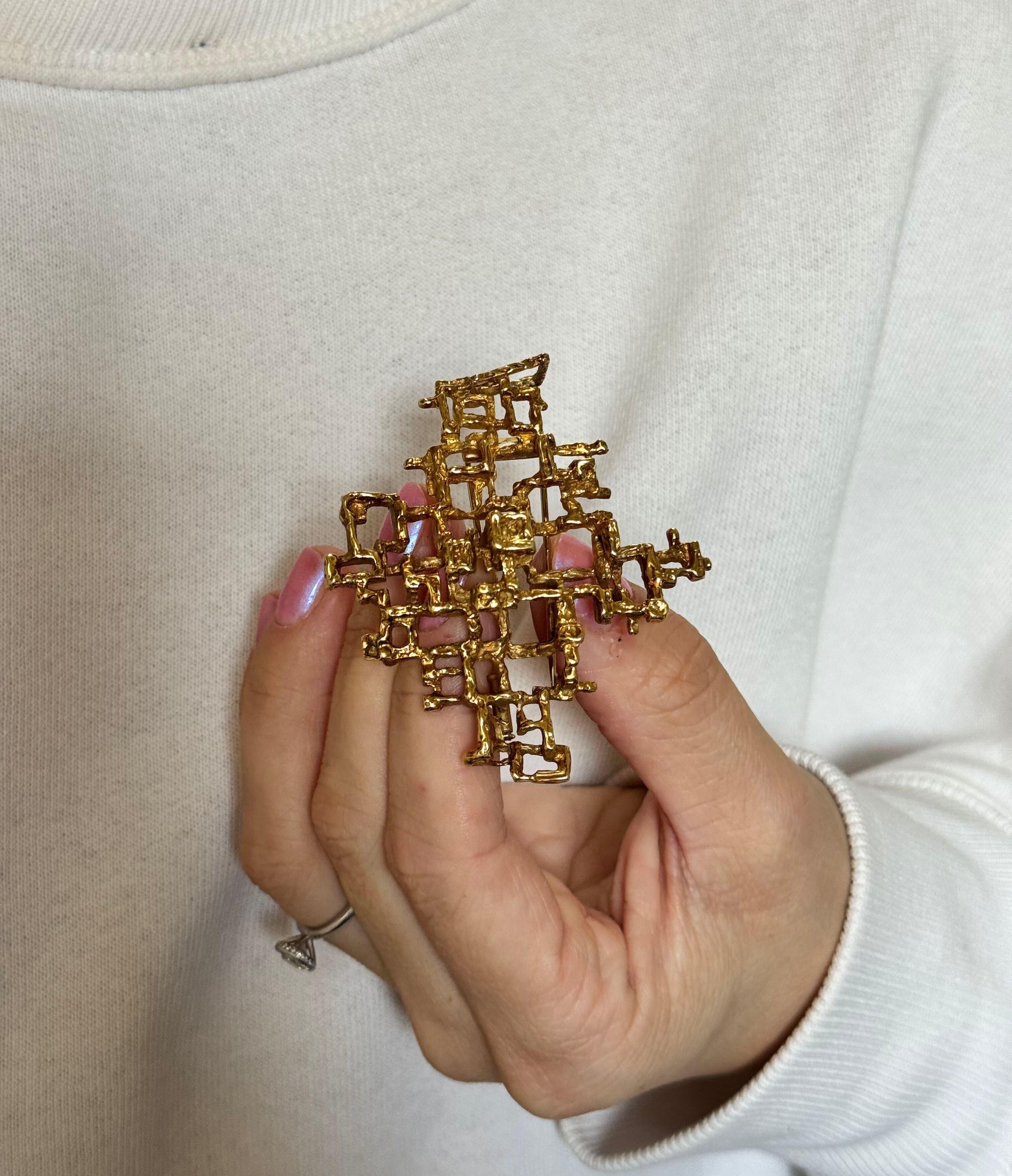 Arthur King 1970s Free Form Large Brooch Pendant