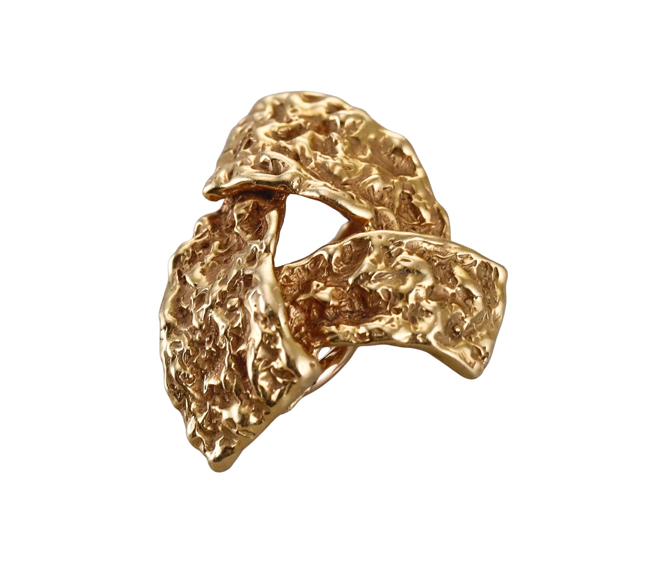 Arthur King 1970s Triangular Gold Earrings