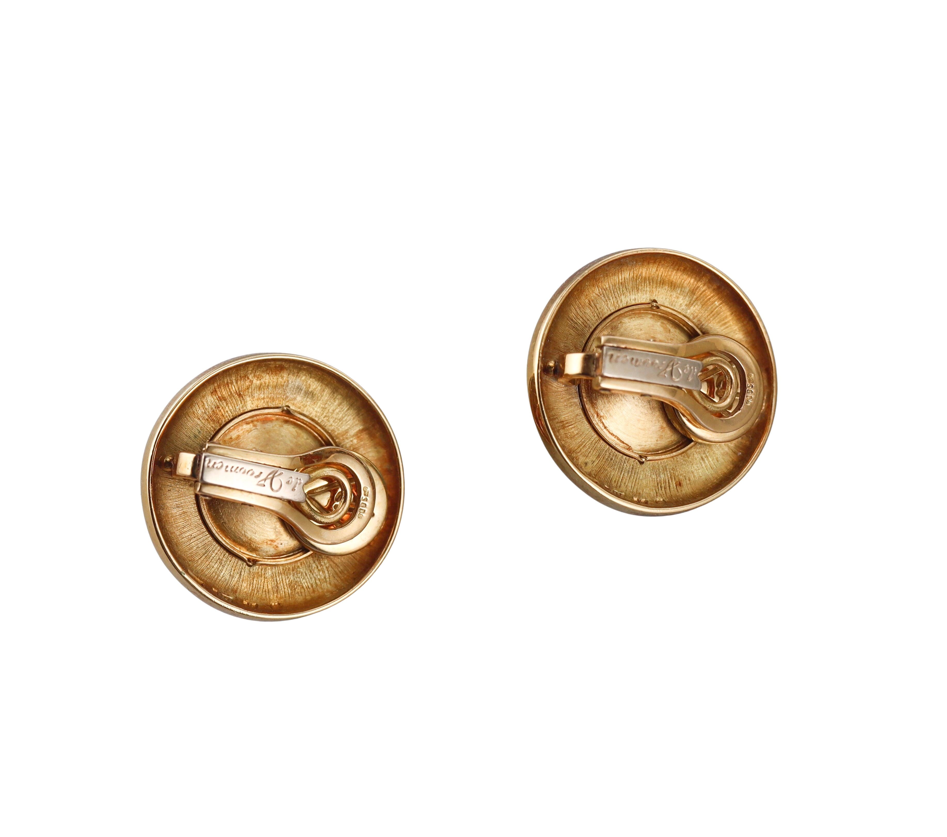 Leo de Vroomen Enamel Turquoise Gold Earrings