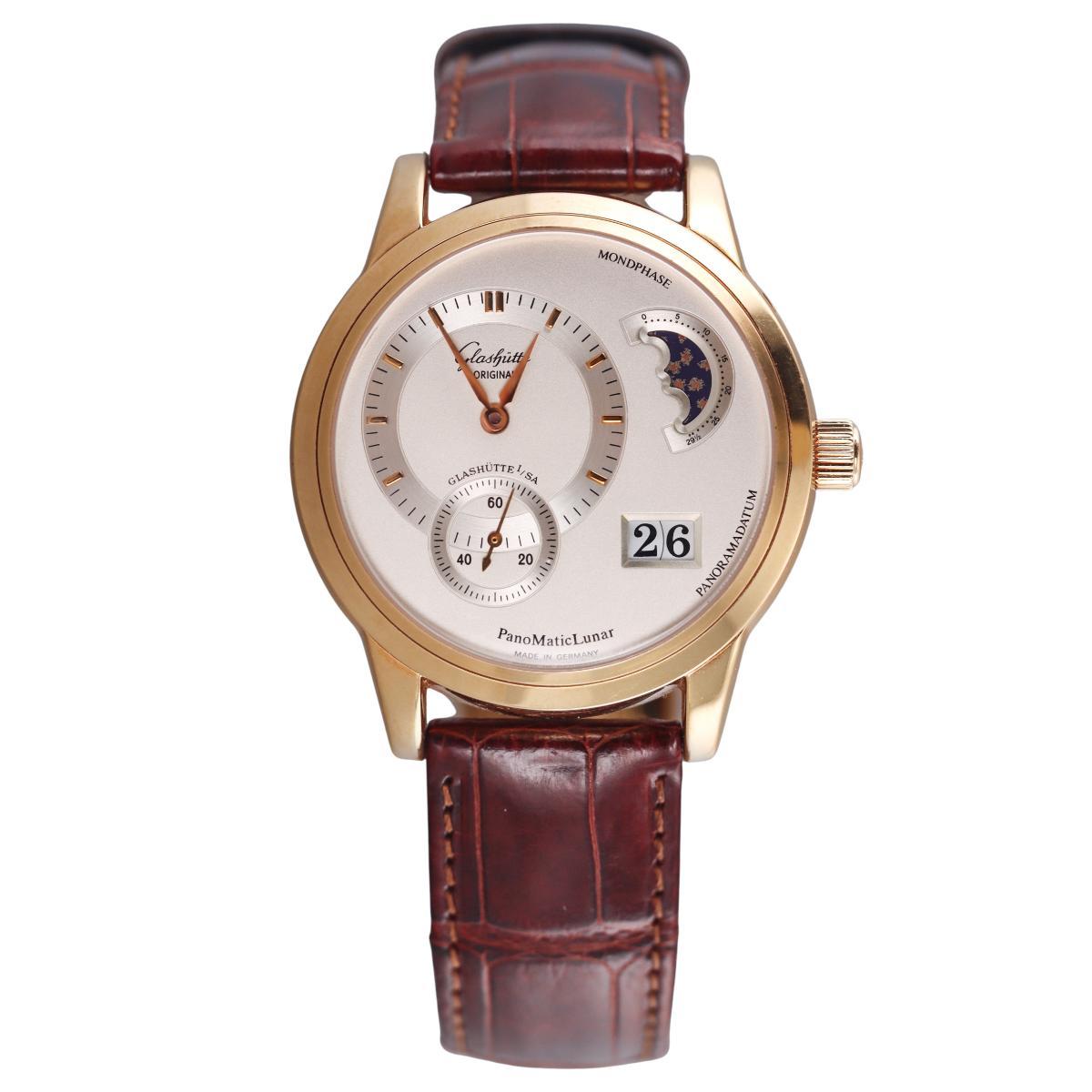 Glashütte Original Panomaticlunar 18k Rose Gold Automatic Watch 90-02-01-01-04
