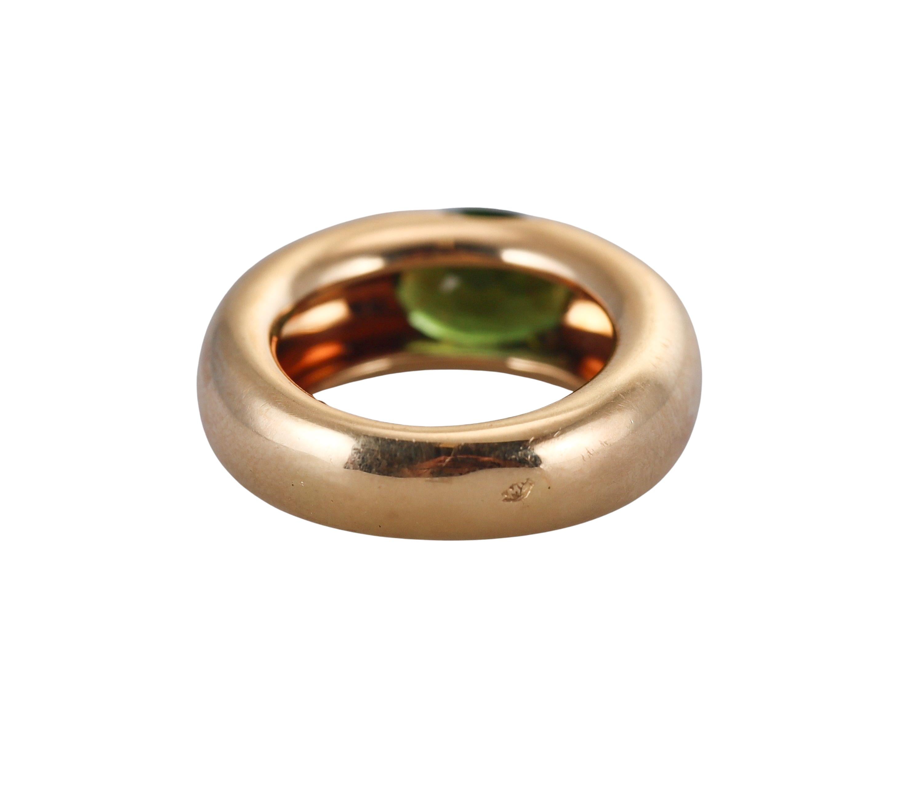 Cartier Ellipse Green Tourmaline Gold Ring