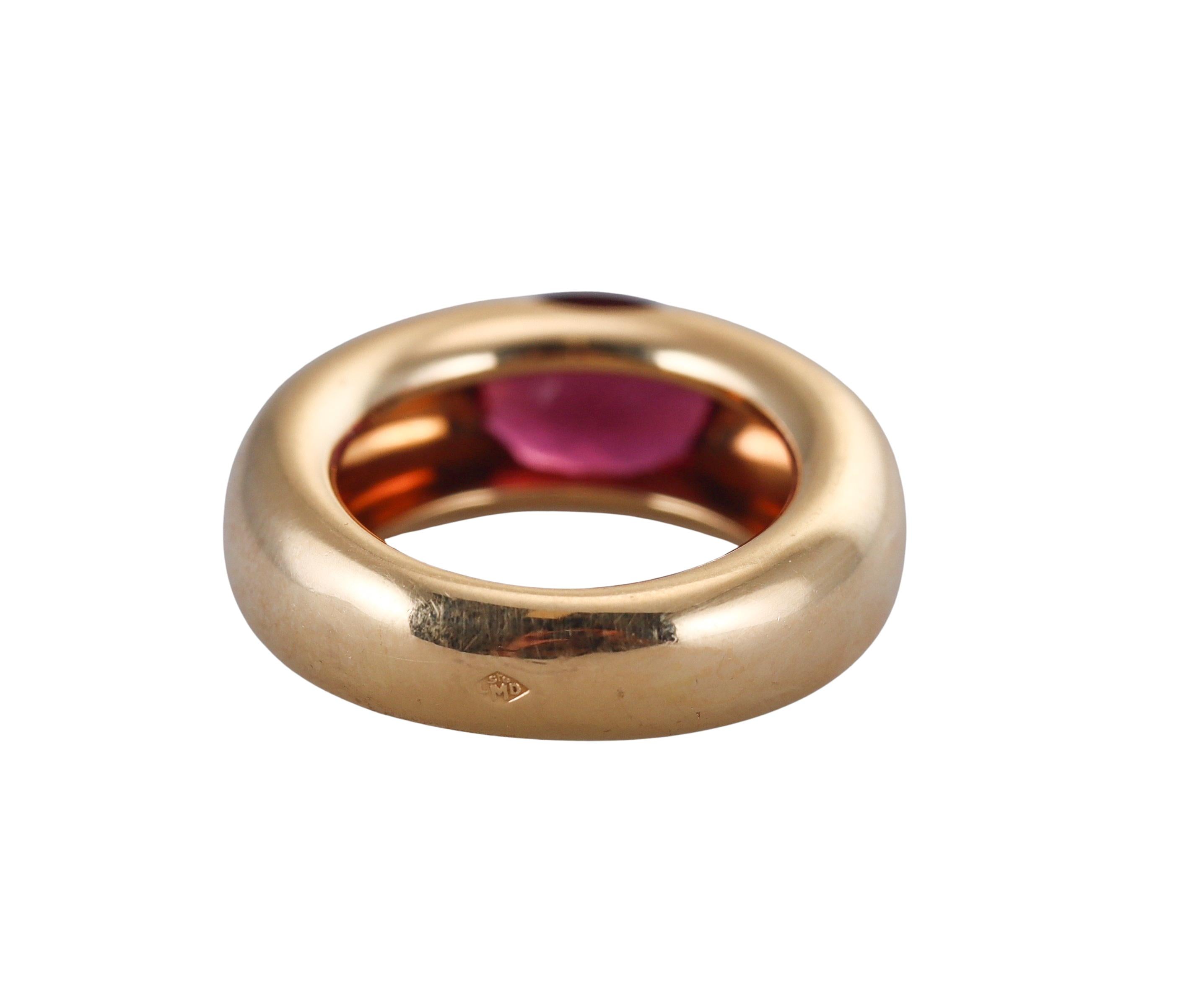 Cartier Ellipse Pink Tourmaline Gold Ring