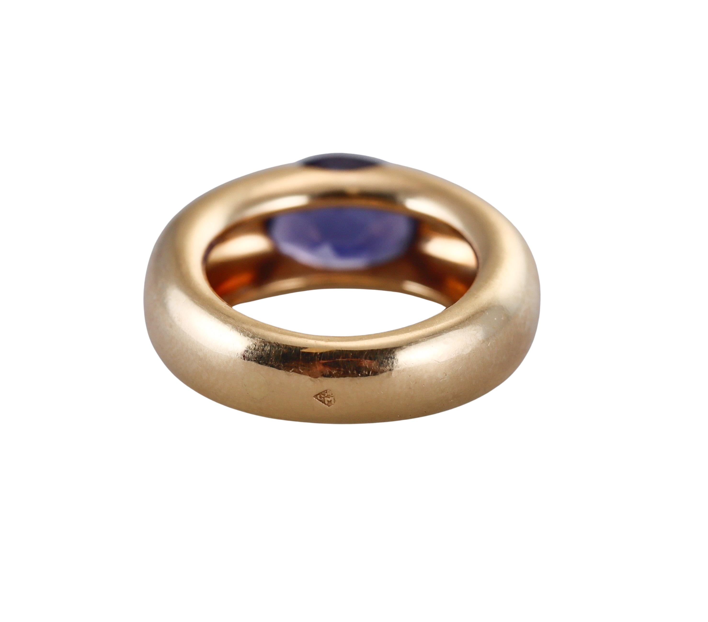 Cartier Ellipse Iolite Gold Ring
