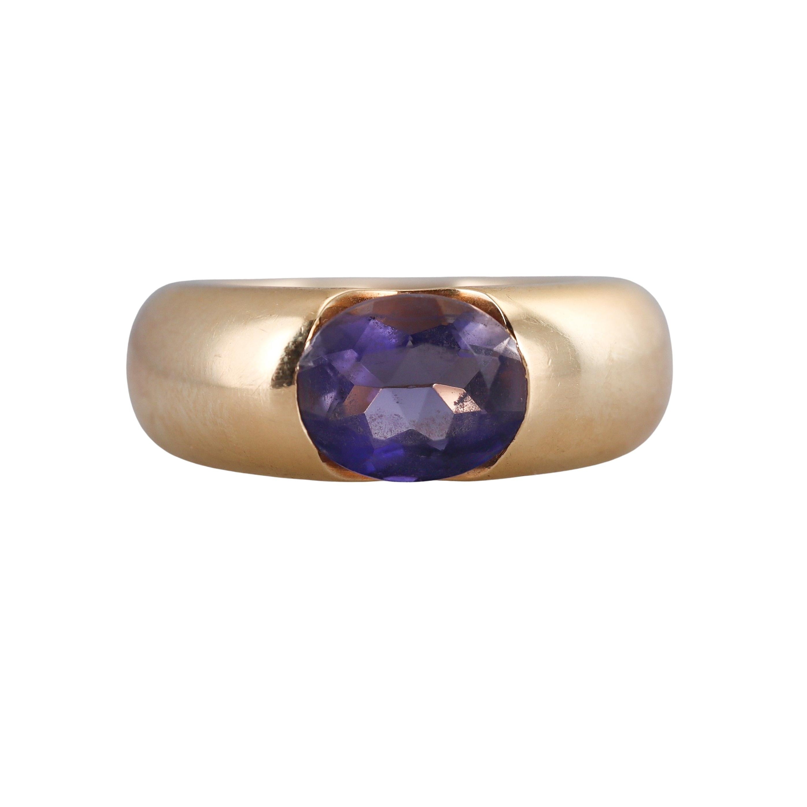 Cartier Ellipse Iolite Gold Ring