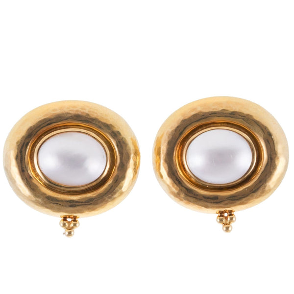 Elizabeth Gage Mabe Pearl Gold Earrings
