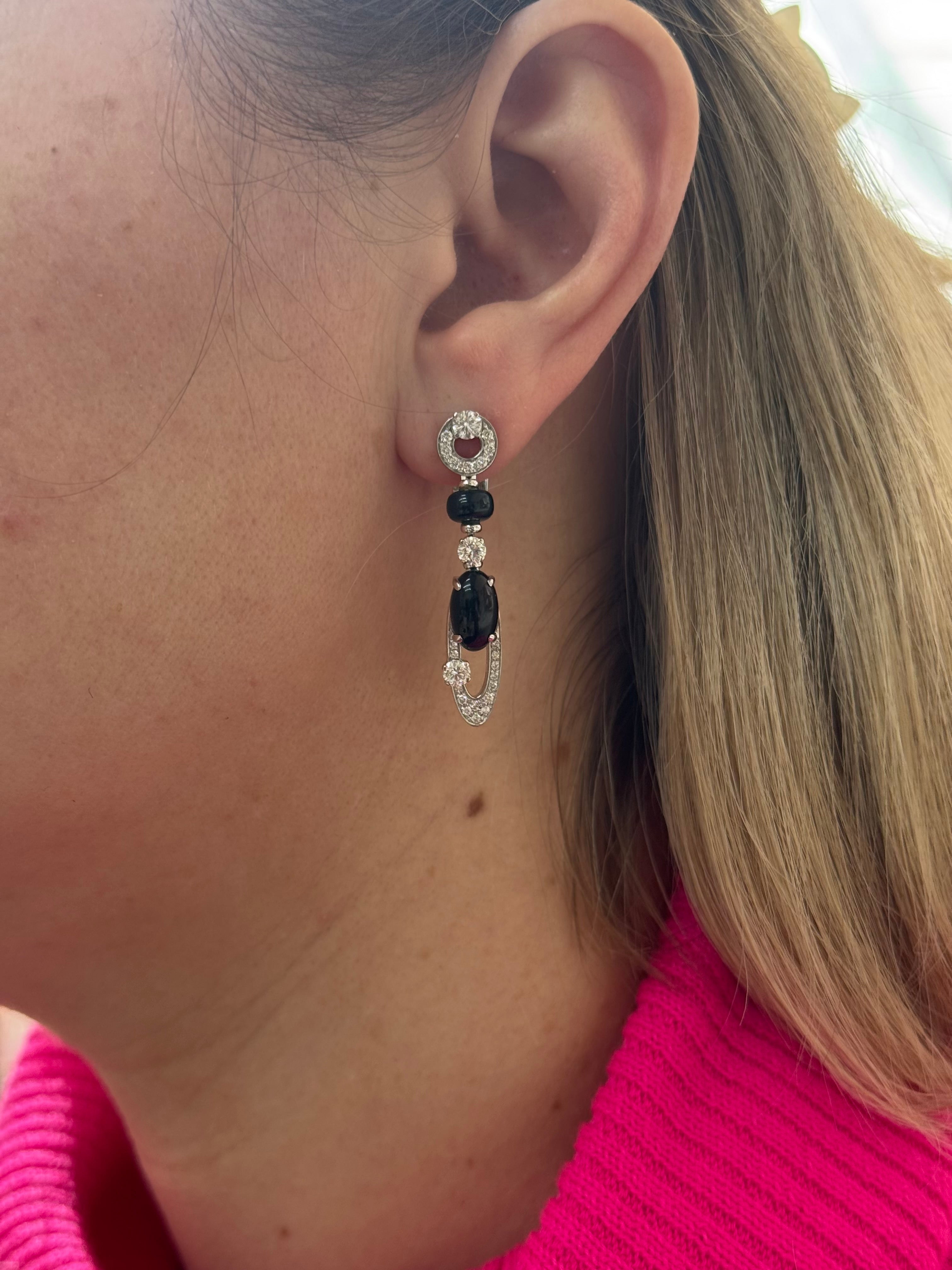 Bvlgari Bulgari Elisia Diamond Onyx White Gold Earrings