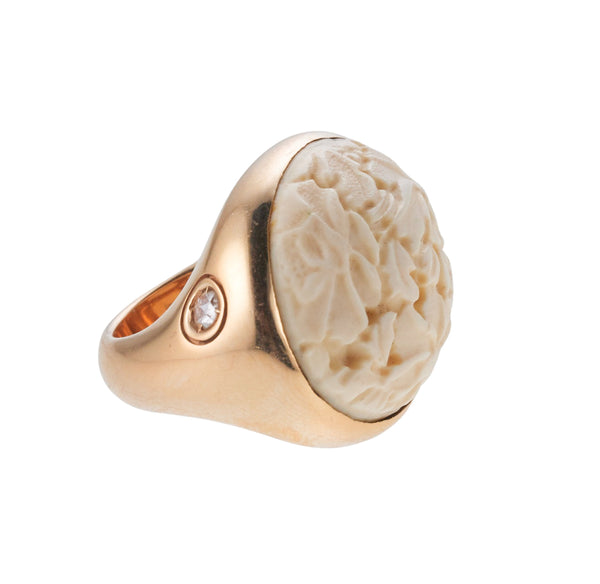 Pomellato Arabesque Carved Hardstone Gold Ring