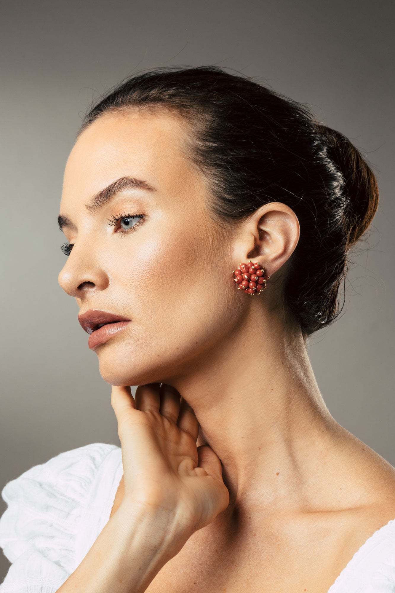 Aletto Brothers Gold Diamond Coral Bouquet Earrings