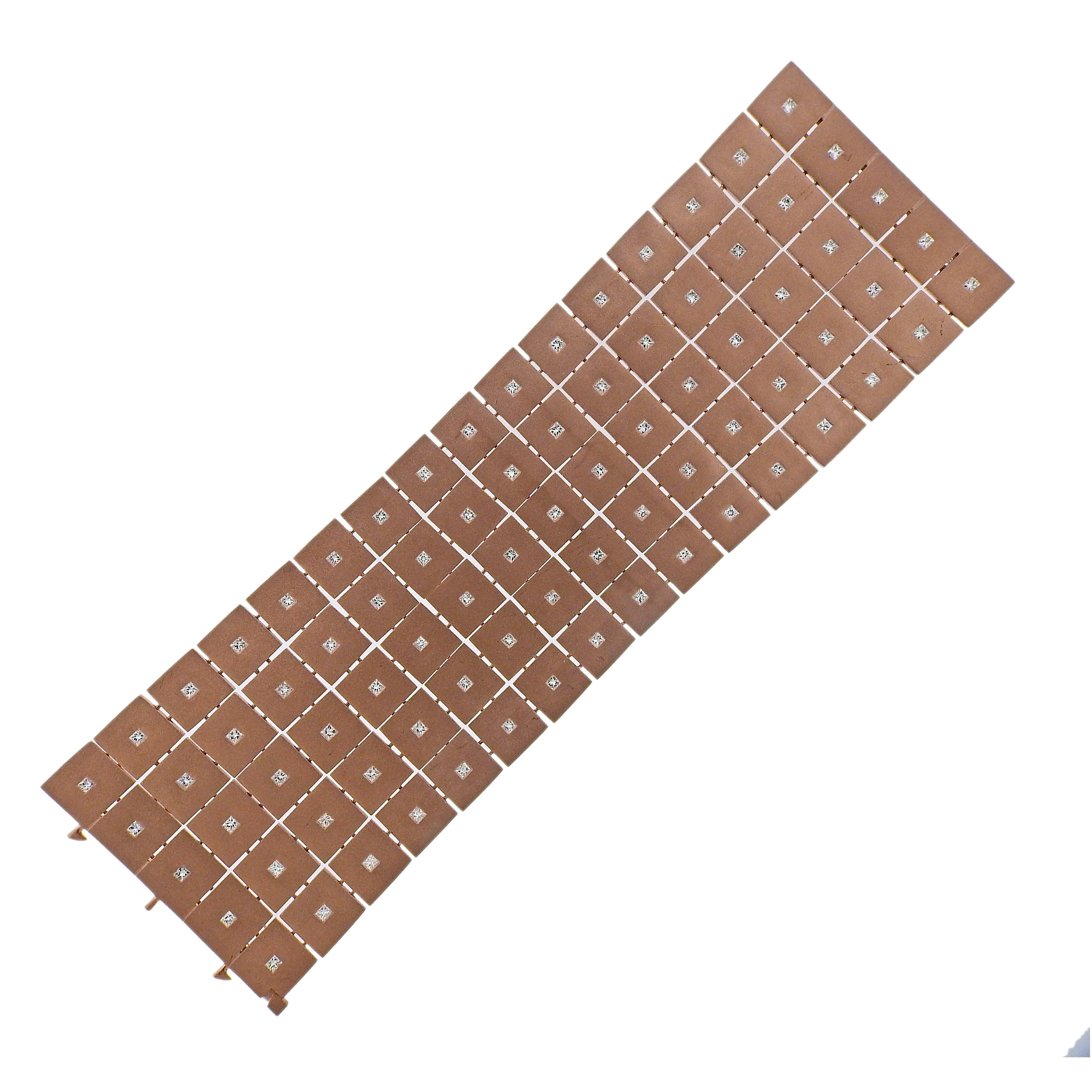 Antonio Bernardo Diamond Rose Gold Wide Bracelet