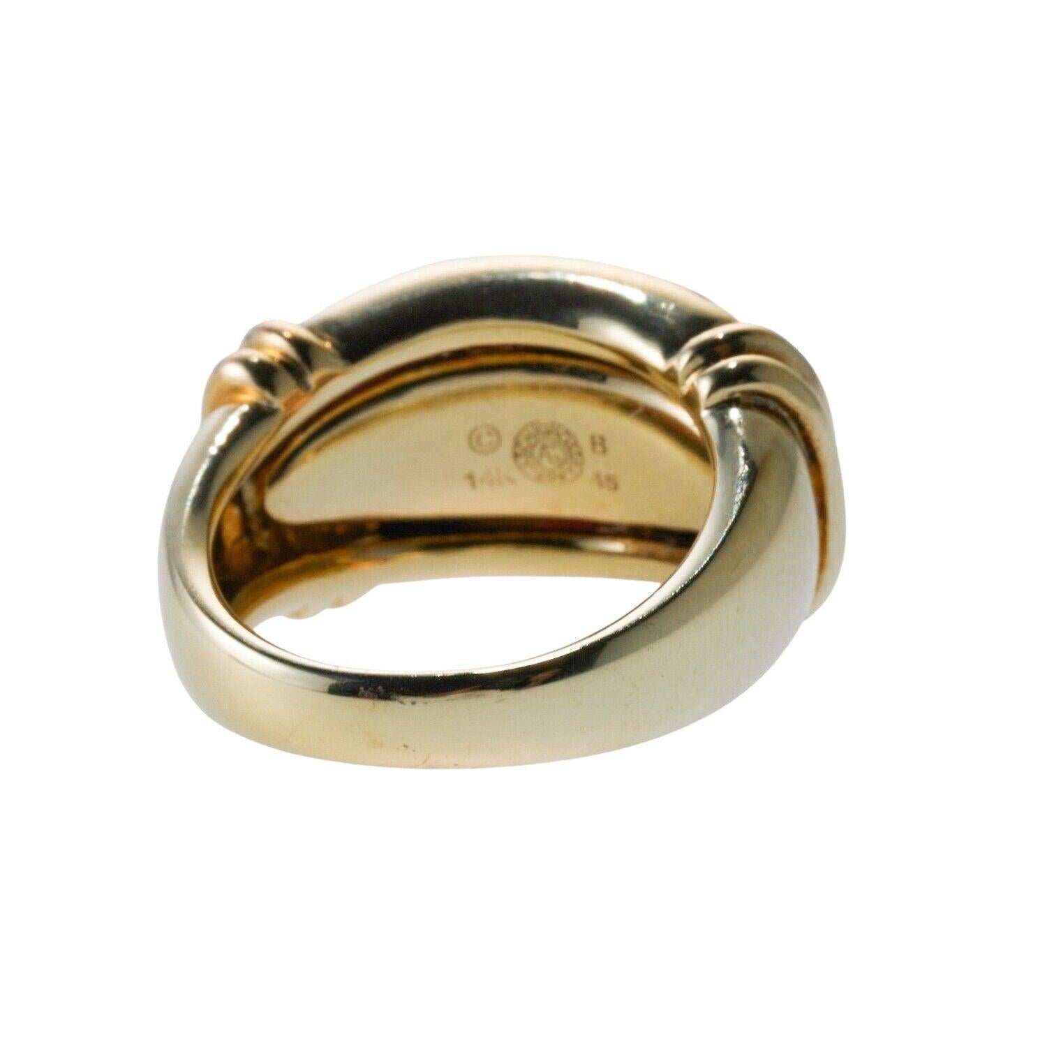 Asch Grossbardt Onyx MOP Lapis Coral Inlay Diamond Gold Ring