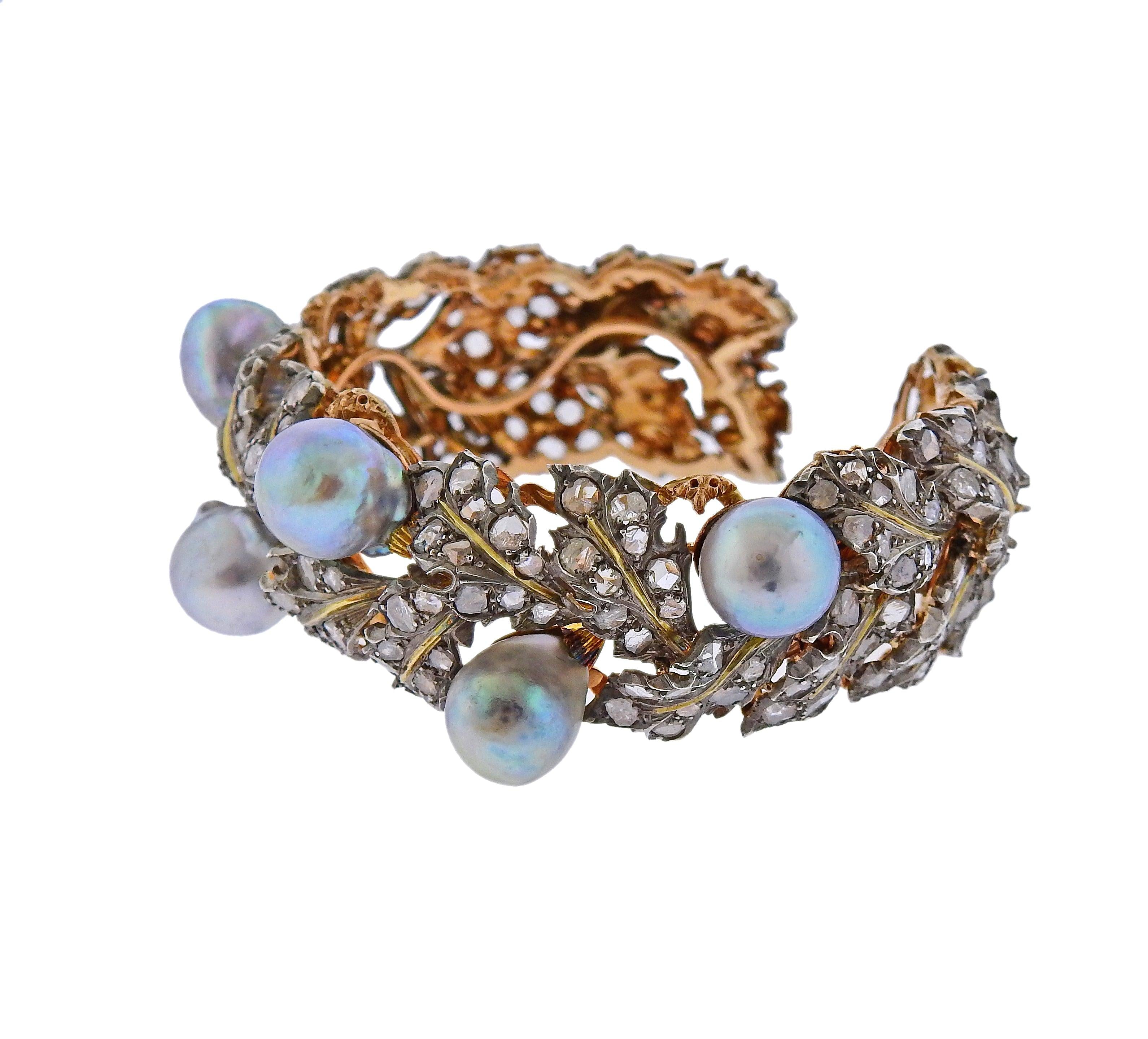Buccellati Pearl Diamond Gold Bracelet