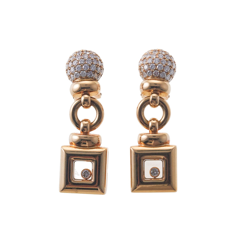 Chopard Happy Diamonds Gold Drop Earrings
