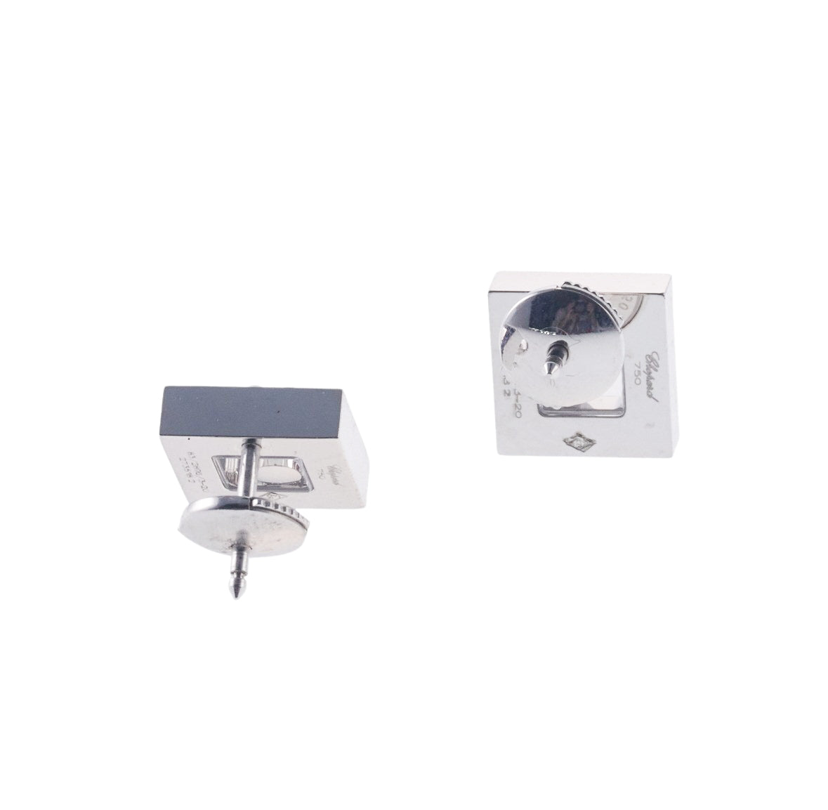 Chopard Happy Diamonds Sapphire Gold Stud Earrings