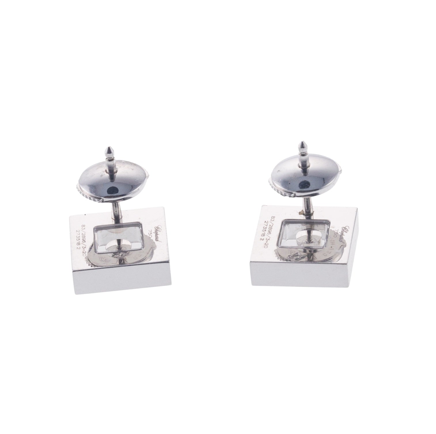 Chopard Happy Diamonds Sapphire Gold Stud Earrings